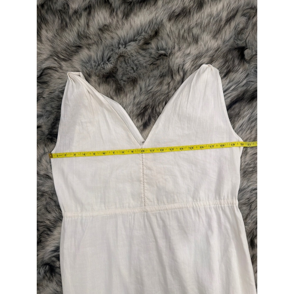Gap White V-Neck Grecian Sleeveless Maxi Dress with Pockets Size 10 - Picture 5 of 9